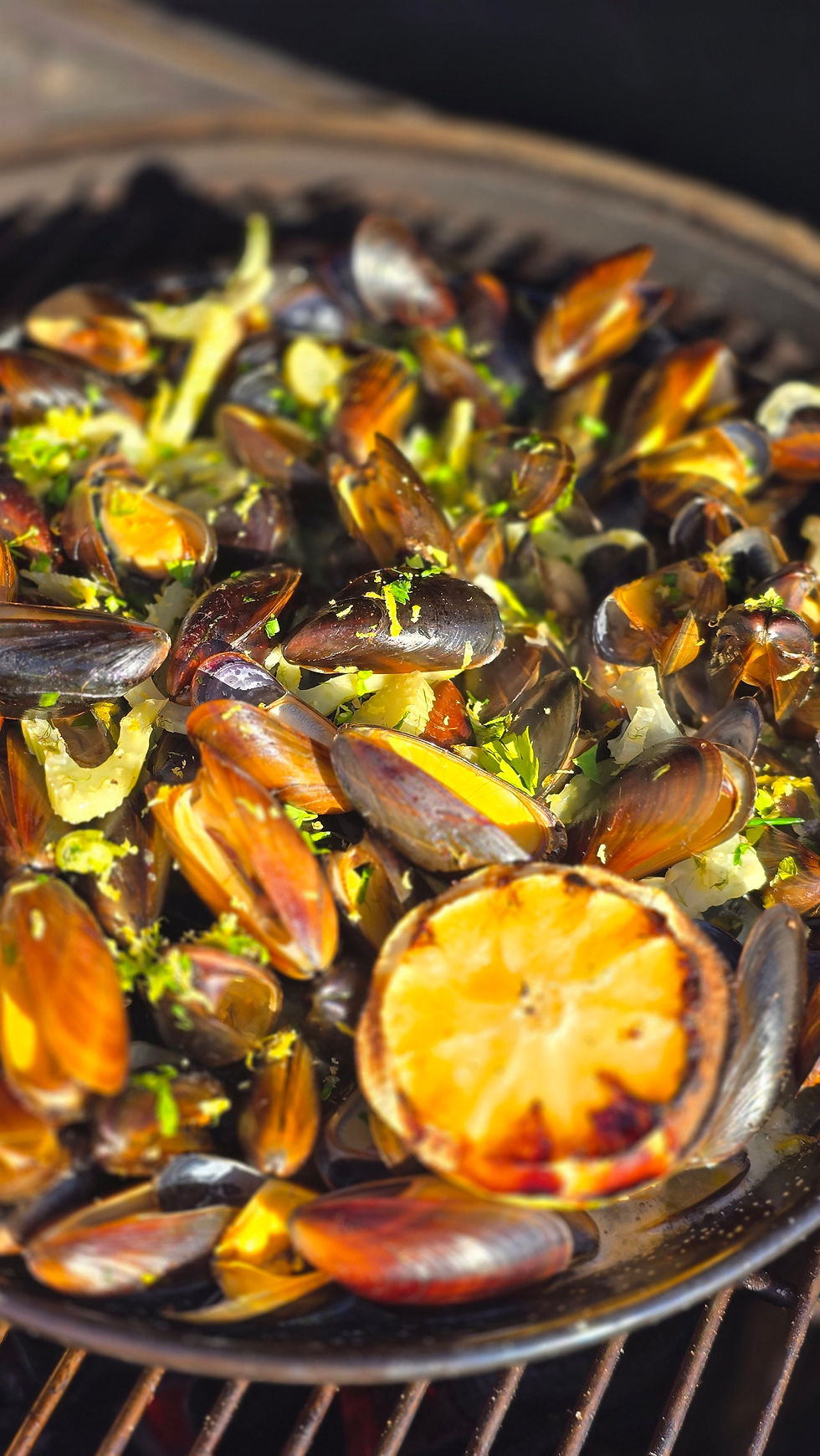 Mosselen met venkel en gebrande citroen
