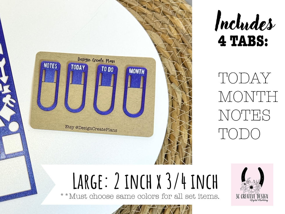 Thumbnail: Planner Set of 3 | Months, Large Tabs & Stencil for Planner, Journal, Notebooks