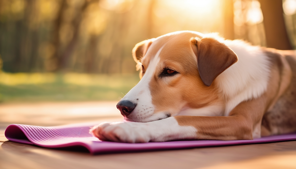 犬のイラストとヨガセッション