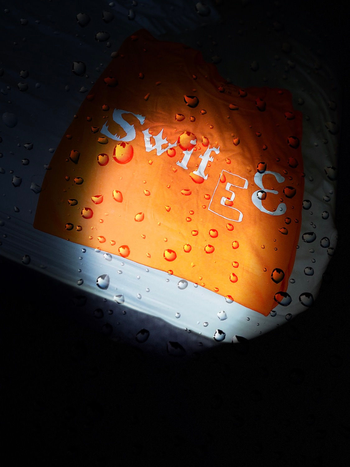 Unisex Orange T shirt white letters (Swifee )