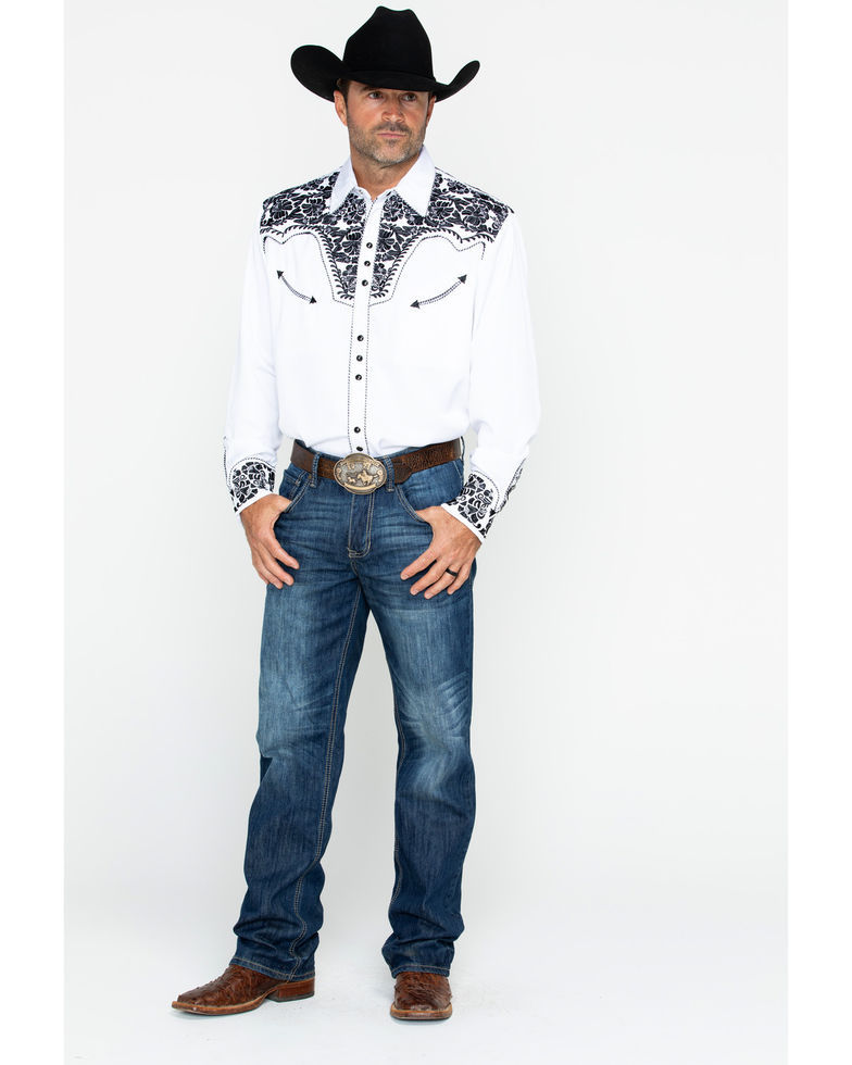 Thumbnail: Scully Men's Western Woven Gunfighter Long Sleeve Shirt