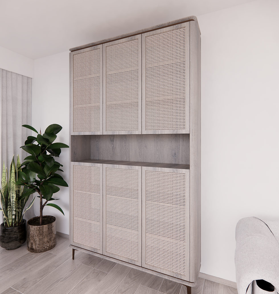 Thumbnail: Rounded corner 2.5m large wardrobe storage cabinet