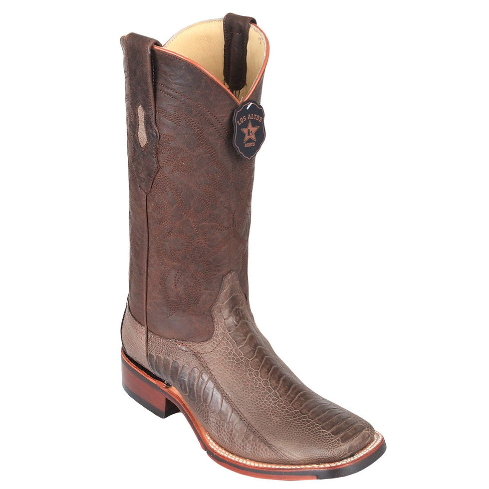 Thumbnail: Los Altos Men's Ostrich Leg Square Toe Cowboy Boots