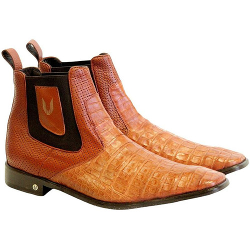 Brown Dress Shoe Mens Brown Vestigium Boots Genuine Caiman Belly Chelsea Boots main image 0