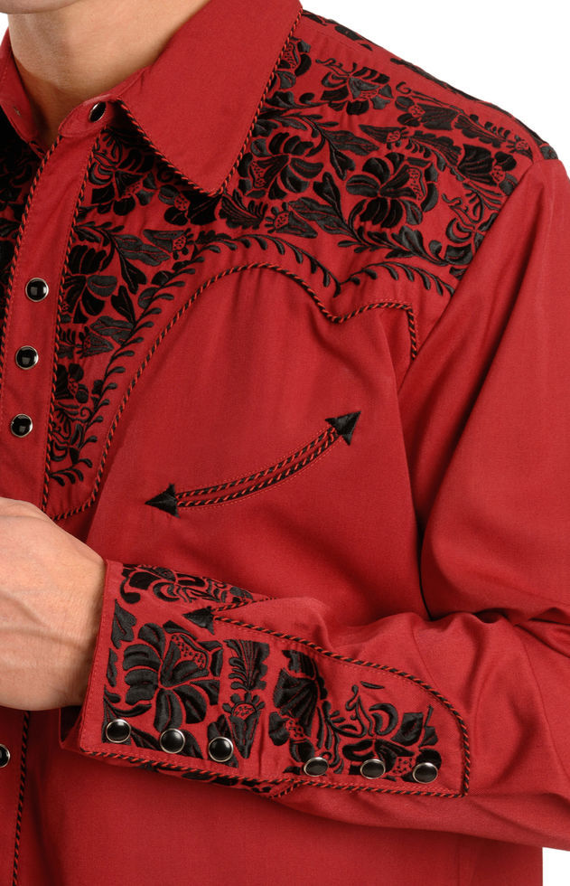 Thumbnail: Scully Men's Embroidered Retro Western Shirt - Big & Tall