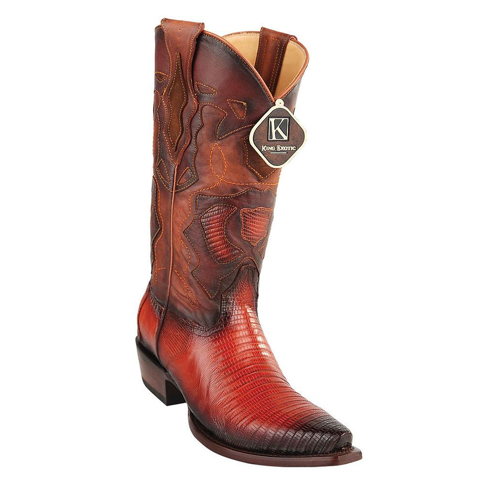 Thumbnail: King Exotic Men's Lizard Snip Toe Western Boots