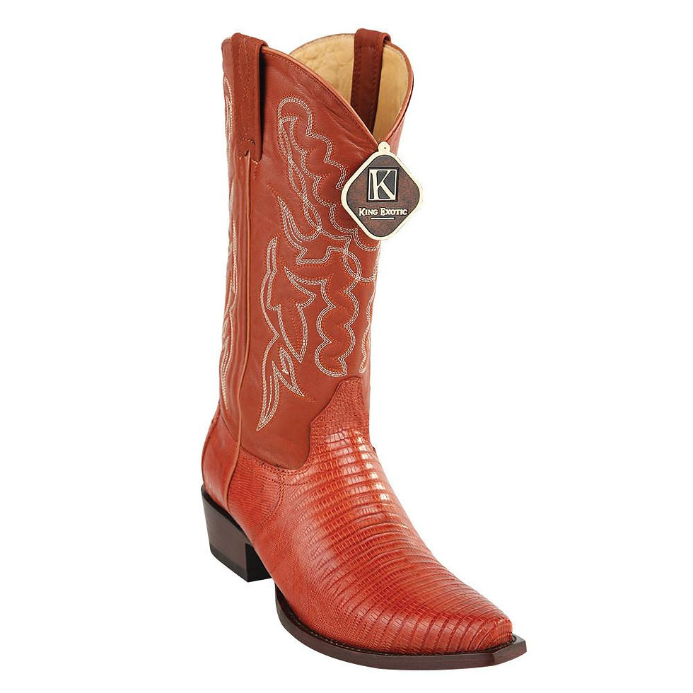 Thumbnail: King Exotic Men's Lizard Snip Toe Western Boots
