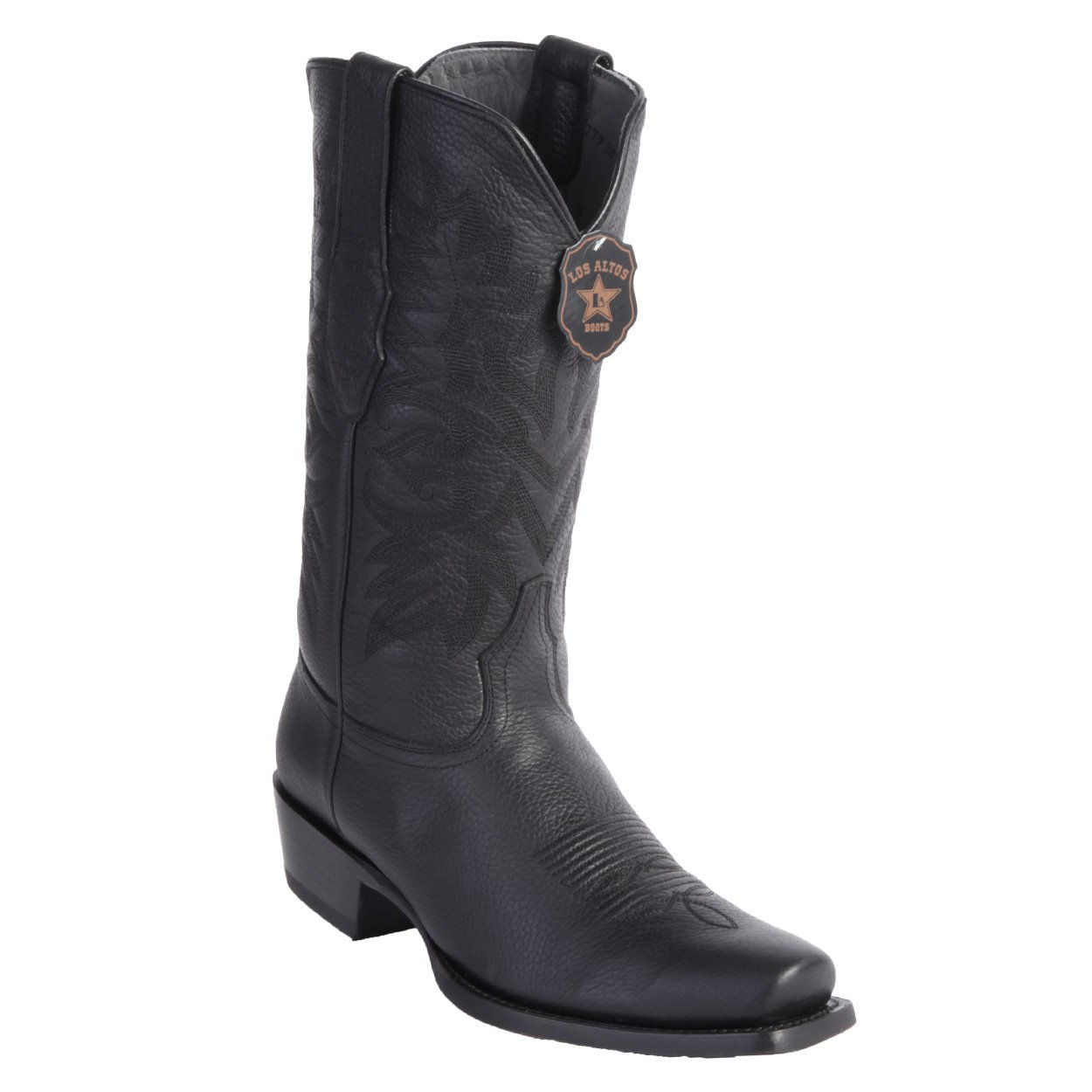 Los Altos Men's Cowboy Boots Grisly Black 7-Toe