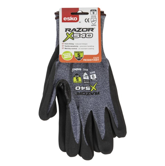 Esko Razor X540 Cut 5 Glove, Header Carded Pack of 12 Pairs