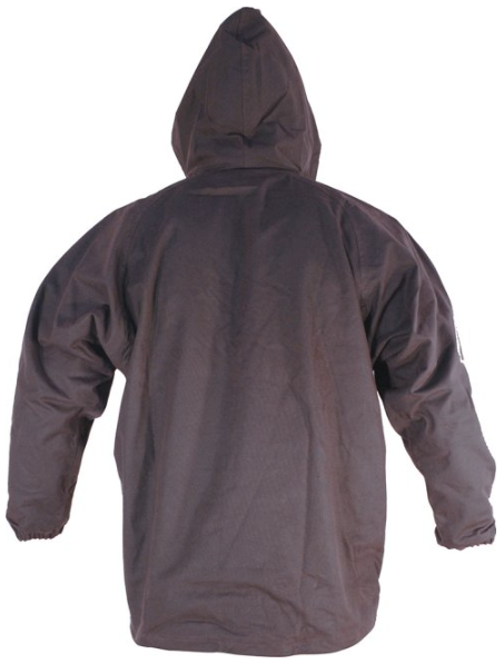 Thumbnail: Long Sleeved Lace-up Oilskin Jacket Brown