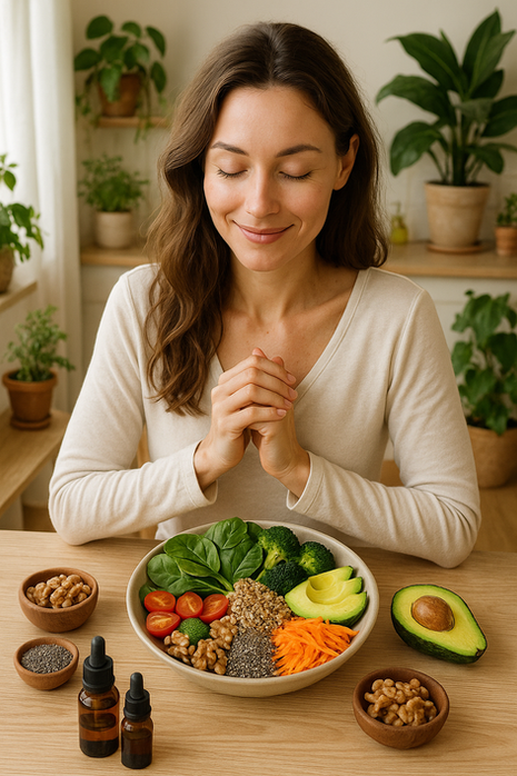 Femeie care mananca sanatos pentru creier