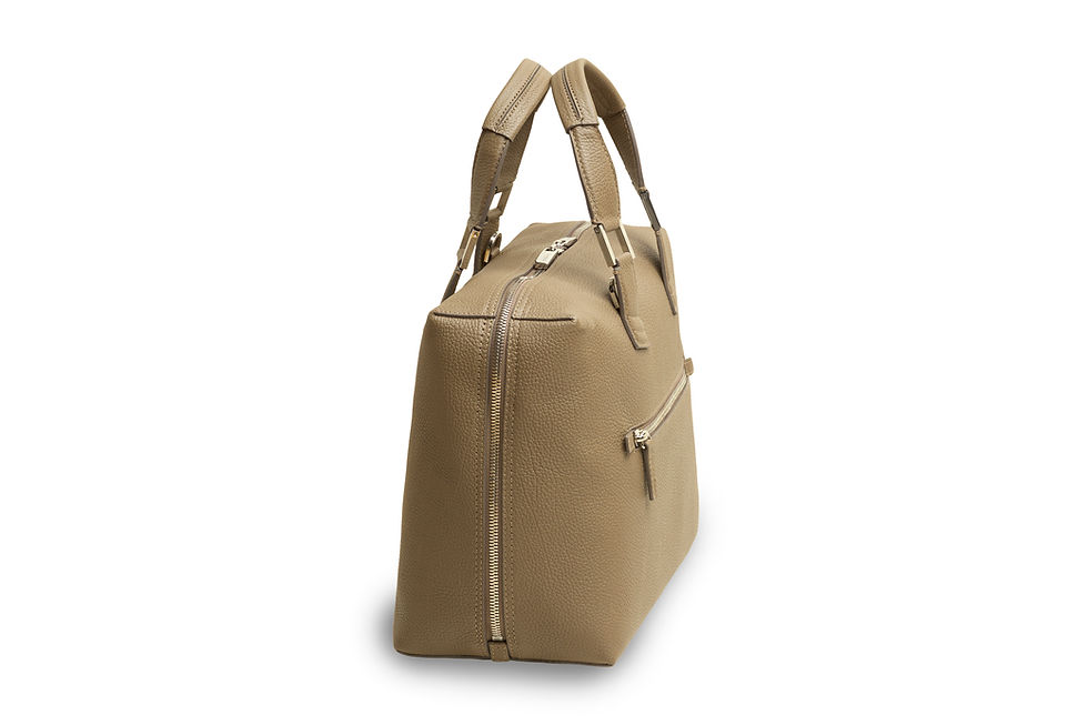 Thumbnail: VAKIGRAD ONESKIN TOTE TAUPE SILVER RING