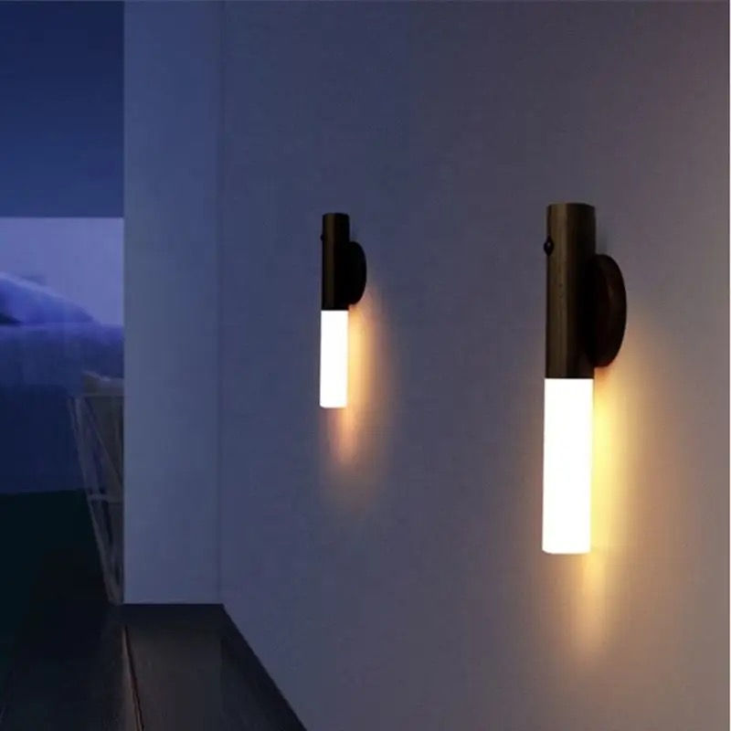 Thumbnail: Magnetic raw wood wall lamp  