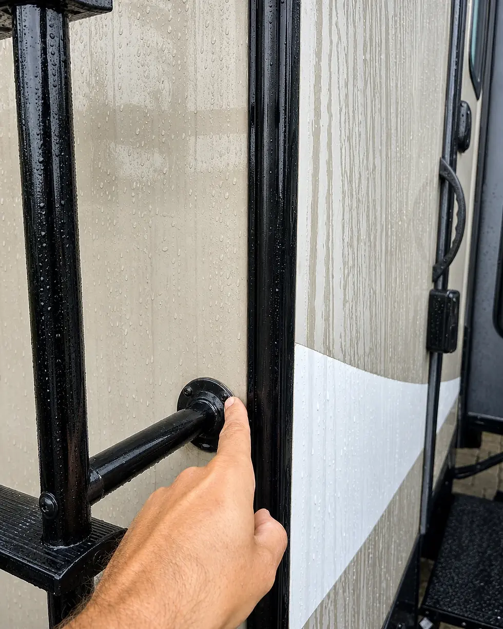 RV exterior inspection performed by a mobile RV technician in Southwest Florida