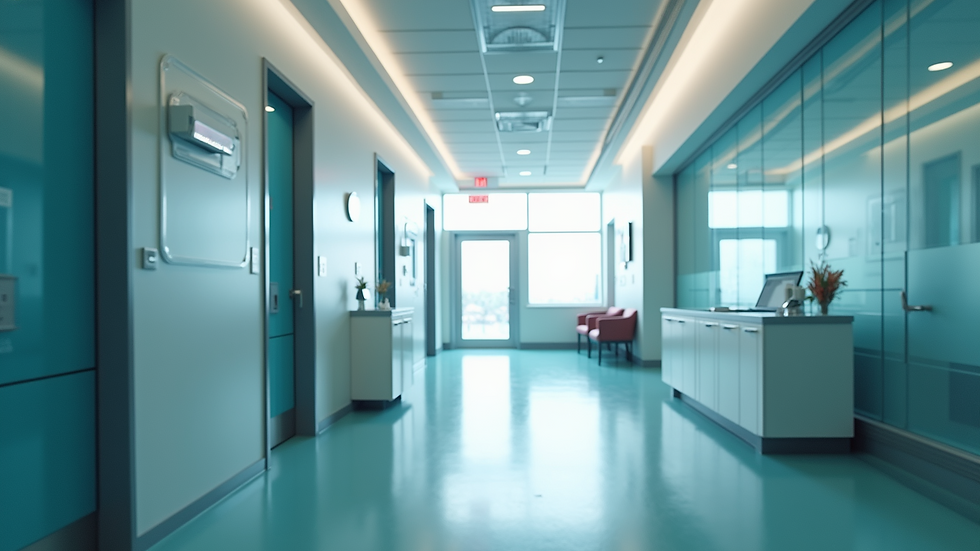 High angle view of a modern healthcare clinic