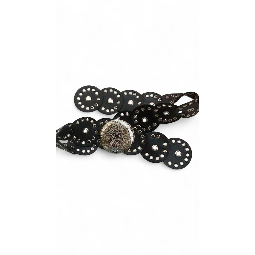 Miniatura: cinto boho preto com ilhos