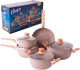 Conjunto de Panelas Oster Marble Eddition - 5 peças Cinza Dust