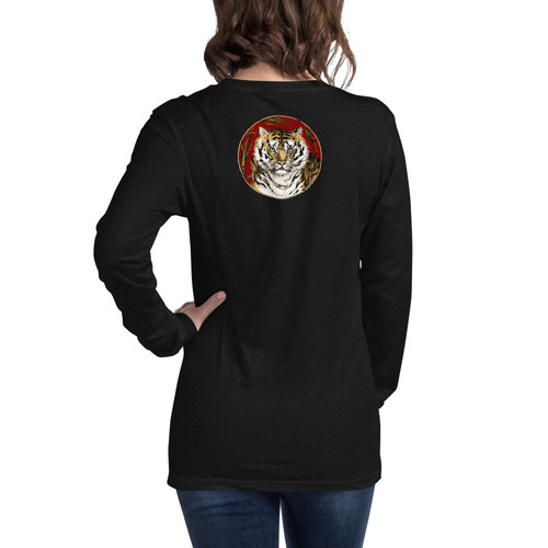 Sister Sensei Unisex Long Sleeve Tee with Vintage Tiger