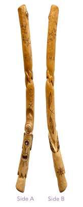 Eternity Wand, by Mindy Seeger; 2005, wood burner and crystals on wood, 13"H x 1.75"W