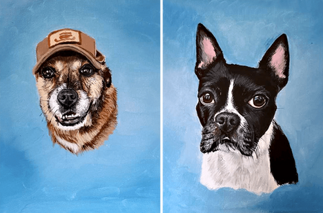 Two Dogs, Pet Portraits by Michele Squibb