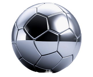 a platinum soccer ball with no backgroun