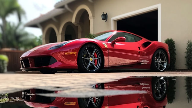 Sigma4k_photo_of_ferrari_parked_in_the_driveway_water_pooled_un_ae0eb14b-4b88-47d1-a202-d8