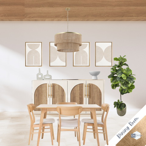 Neutral Boho Dining Room Design