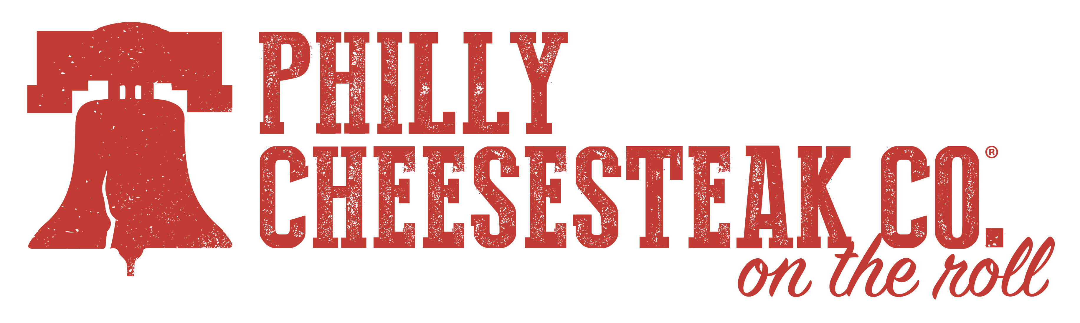 Philly Cheesesteak Co. on the roll logo with Liberty Bell