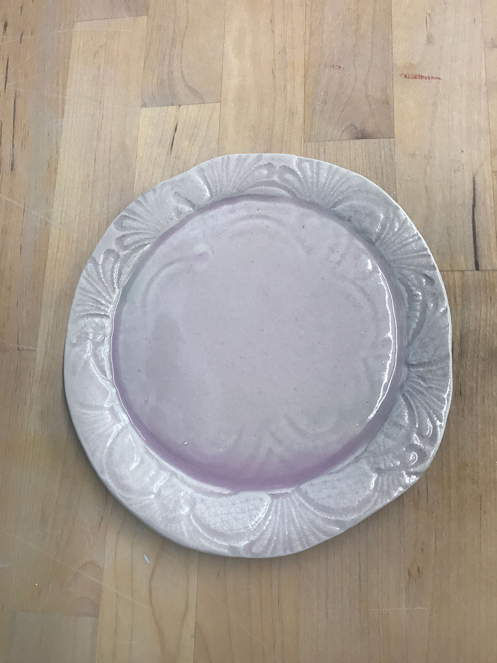 Thumbnail: handmade pink laced nesting plates - set of 5