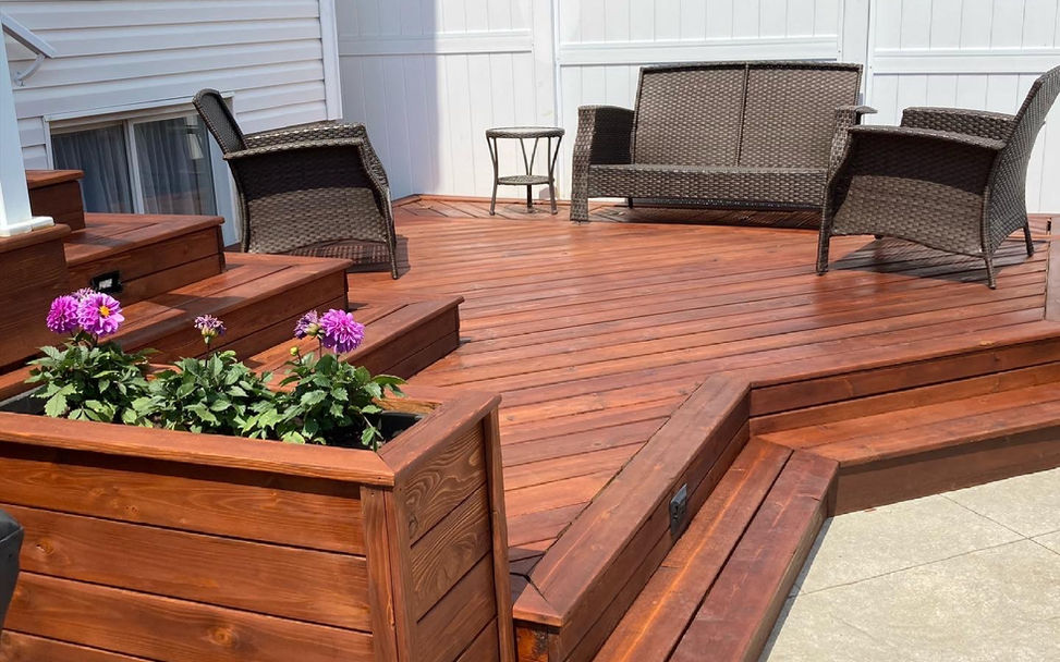 The homeowners deck and pergola were restored back to their original state and sealed with 2 coats of Sansin DEC sealer