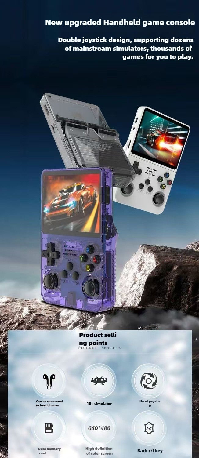 Miniatura: R36S Retro Handheld Game Console Linux System 3.5-Inch IPS HD 4K 64G 20000+ Clas