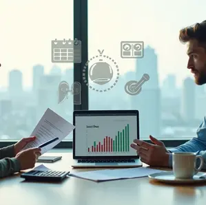 Empresário conversando com cliente inadimplente em um escritório moderno 