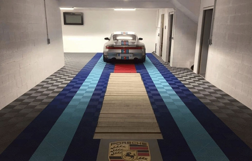Thumbnail: Swisstrax Ribtrax PRO Sky Blue šviesiai mėlyna modulinė grindų danga išskirtiniam garažui
