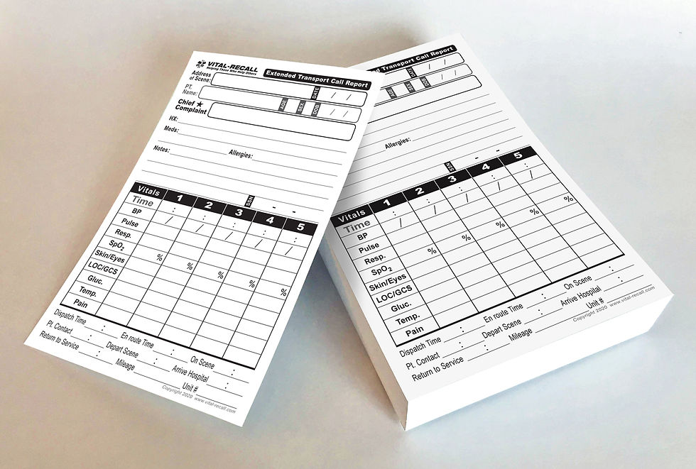 Refill - 100 Pack - Extended Transport NCR PCR - No clipboard
