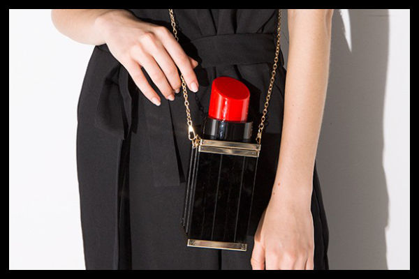 Thumbnail: Black Lipstick Novelty Clutch Bag