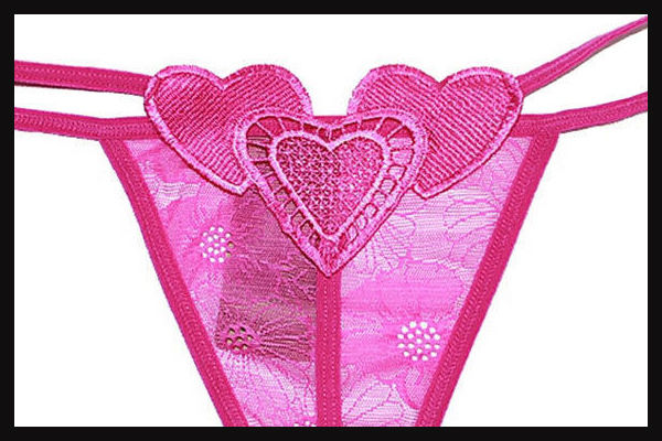 Thumbnail: Pink Thong Panties 3 Hearts