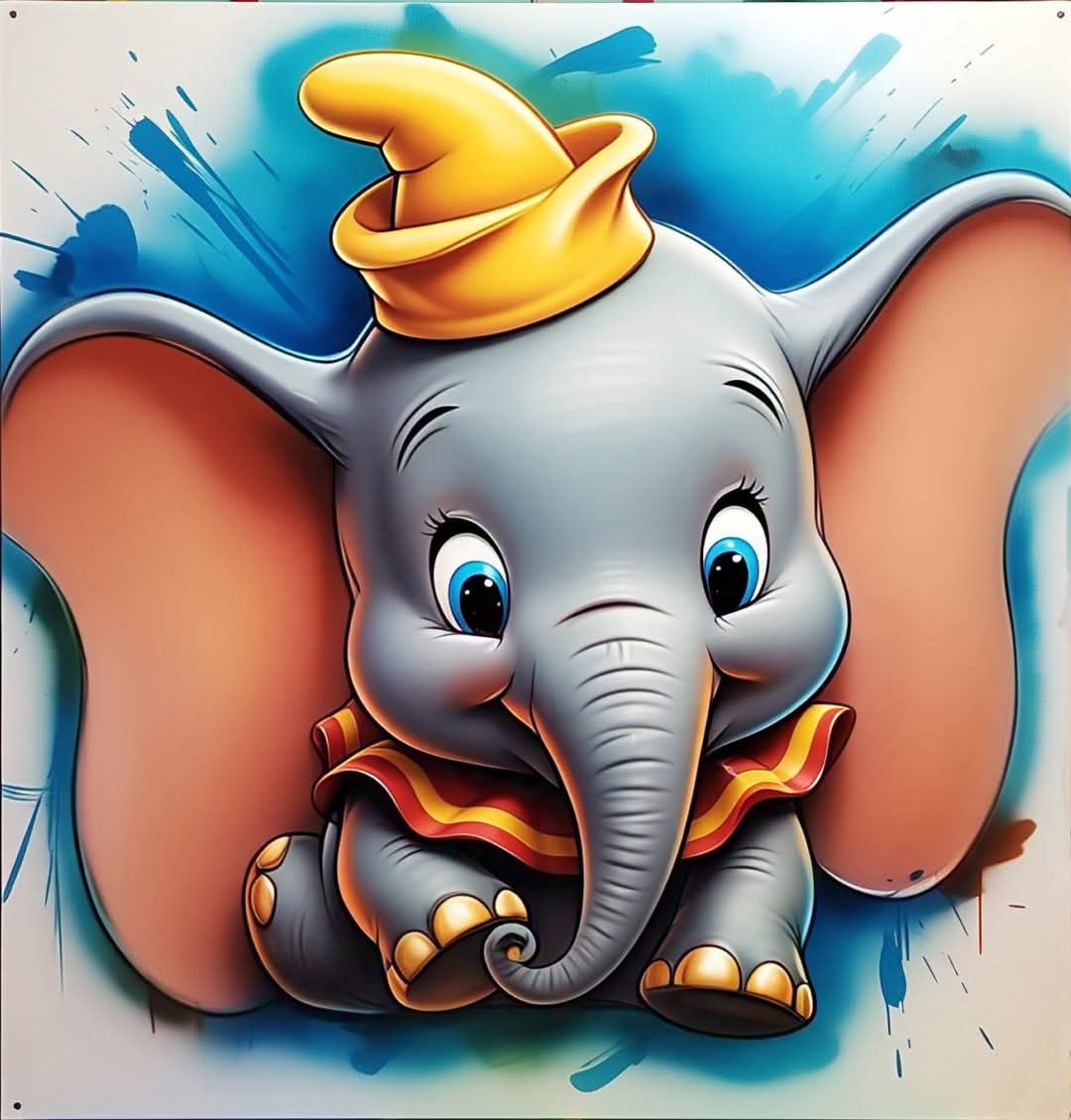 Dumbo with blue background