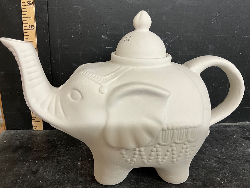 Elephant Tea Pot paintedcolorceramics