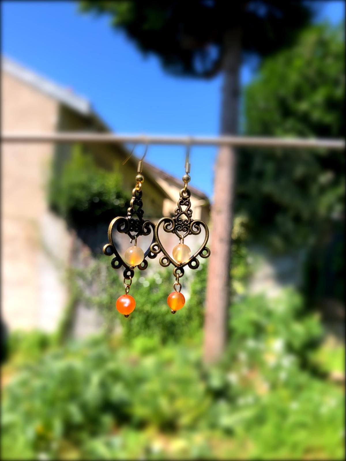 ATHENA - Boucles d’Oreilles Cornaline