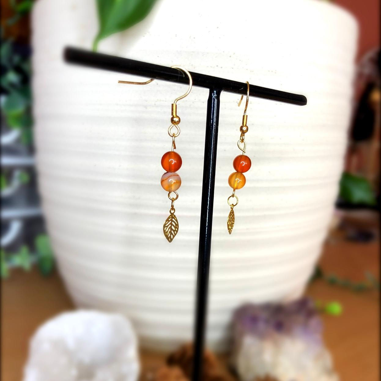 CÉRÈS- Boucles d’Oreilles Cornaline