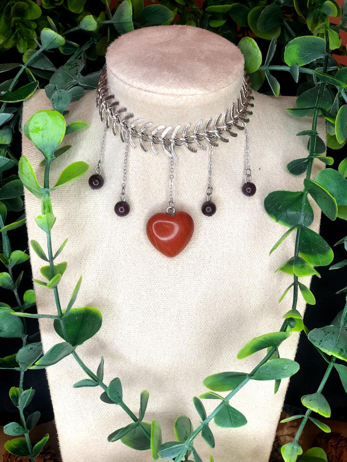 APHRODITE - Collier Jaspe rouge et Grenat
