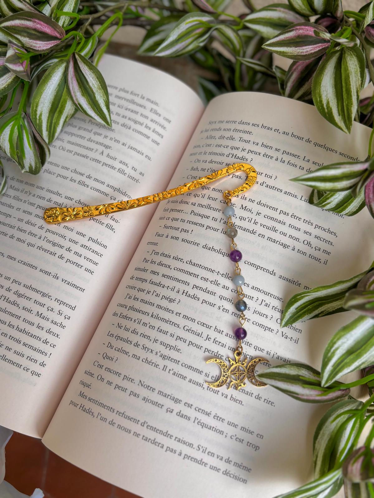 FREYJA – Marque-page en Améthyste, Labradorite et Angélite