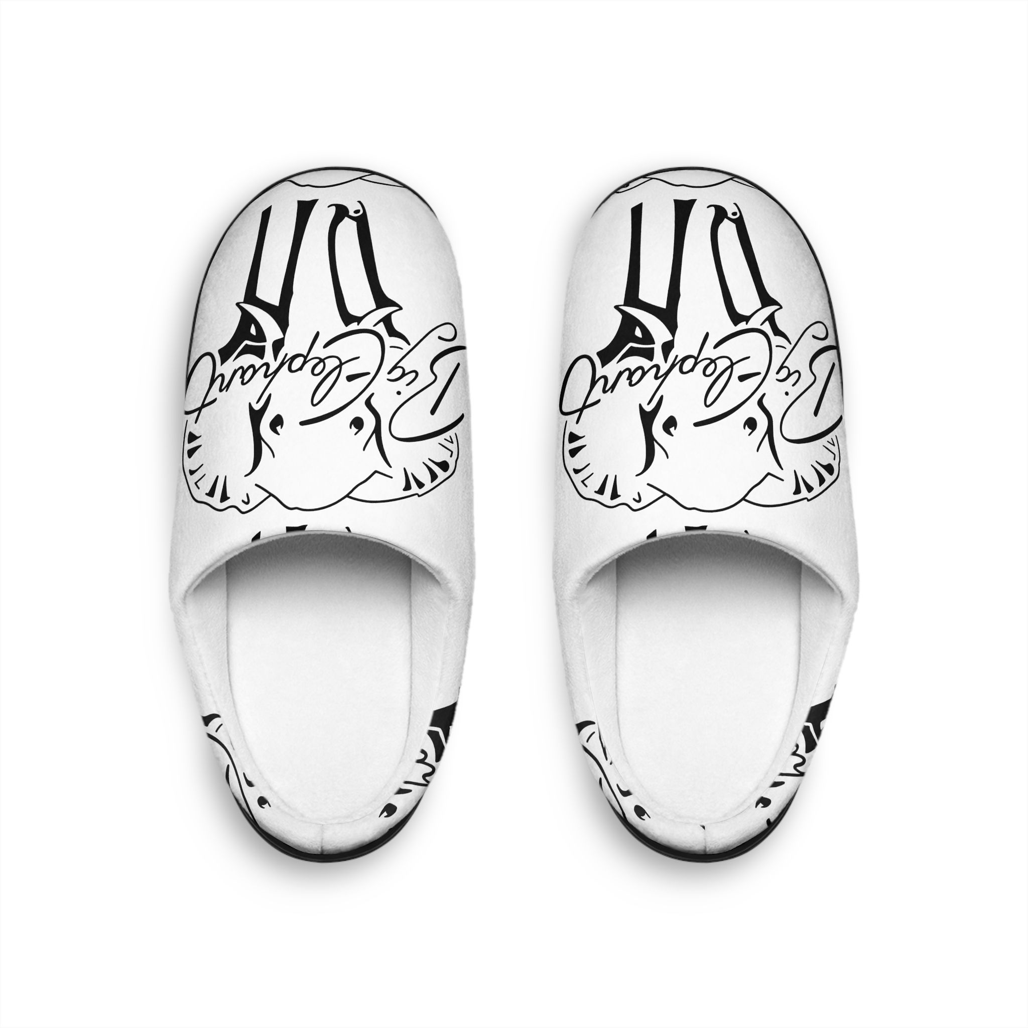 Men's Indoor Slippers — Minimalist Elephant Line Art Comfort Slippers