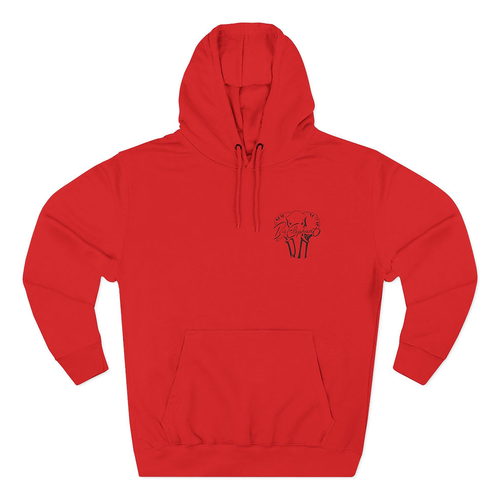 Thumbnail: Hoodie — Minimal Three-Panel Fleece with Small Chest Fox Line Art