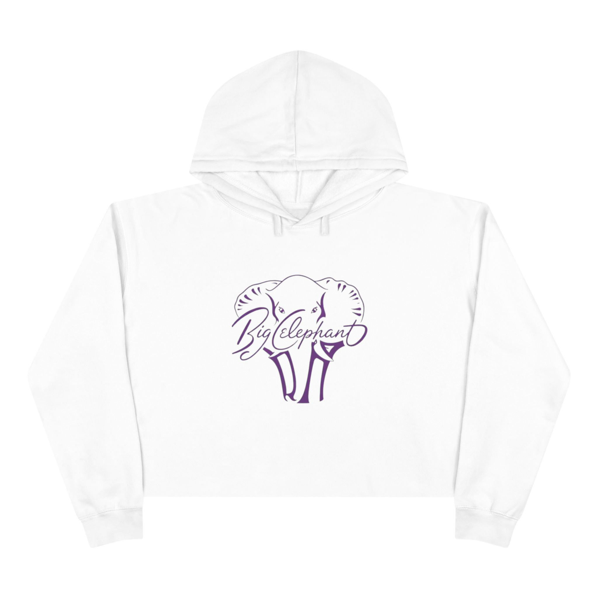 Elephant Script Crop Hoodie — Minimalist Elephant Graphic Crop Hoodie