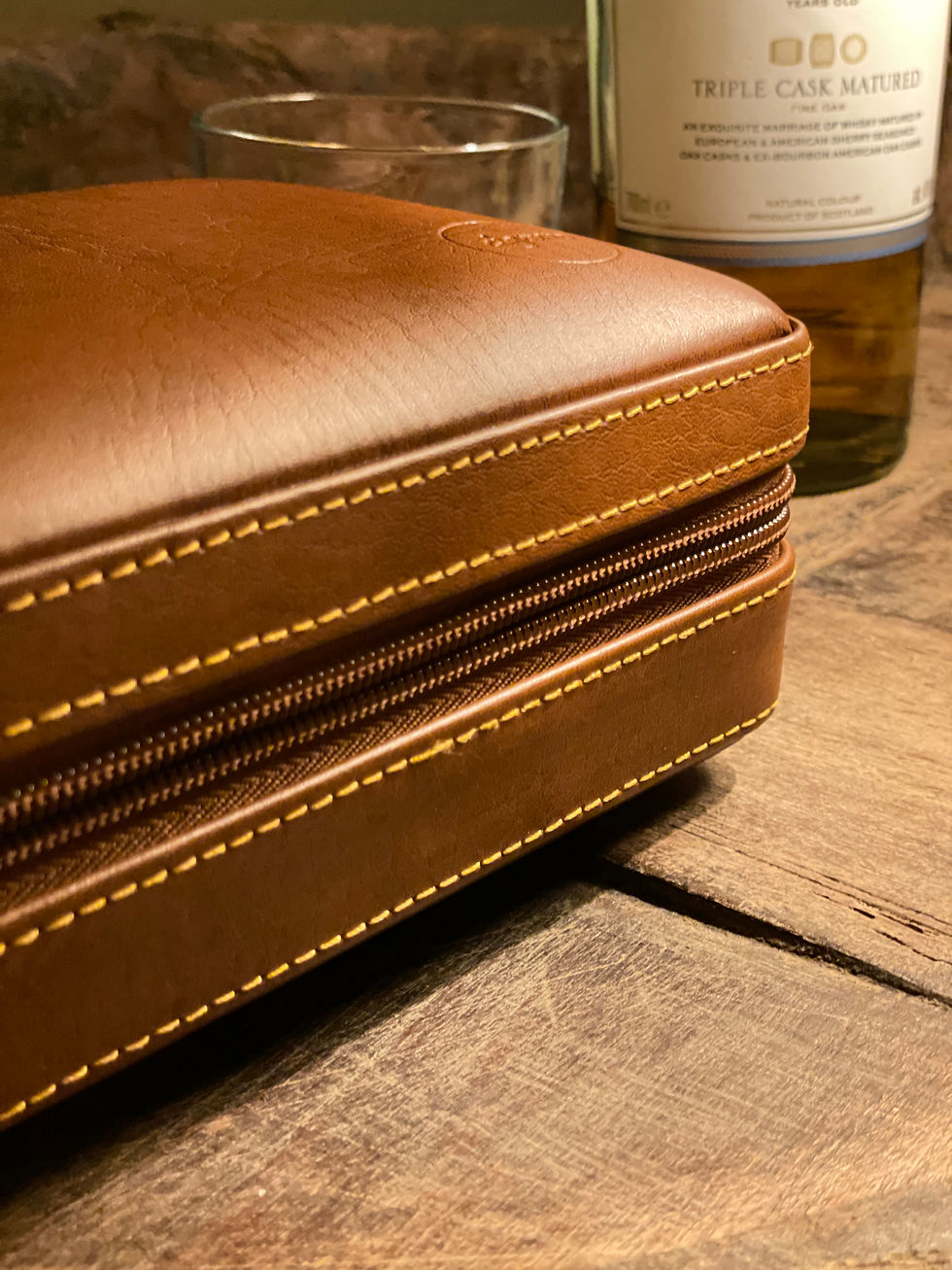 Thumbnail: Travel Leather Case Cigar Humidor With Cigar Cutter (Brown)