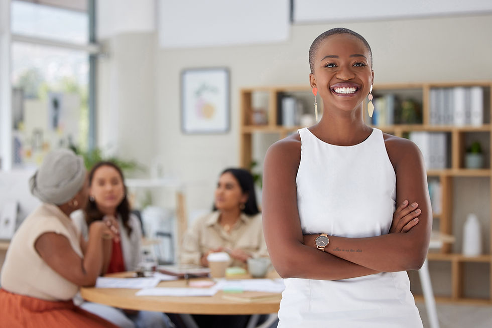 black-woman-business-smile-portrait-leadership-arms-crossed-confident-pride-success-meetin