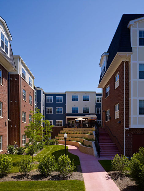 Rear Courtyard, looking back at the building