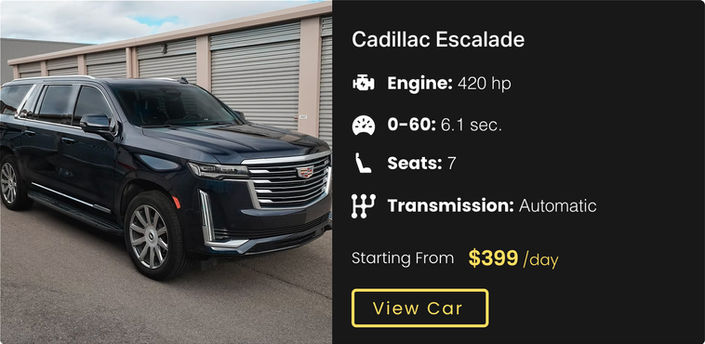 Cadillac Escalade available for rent in Denver