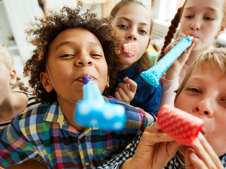 Kids making noise at a party